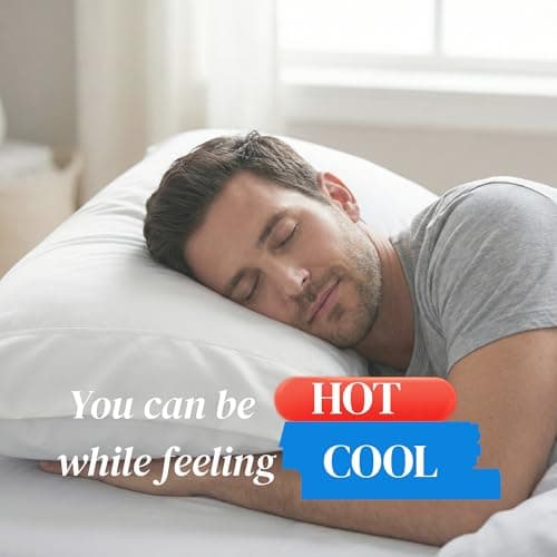 Beckham Hotel Collection Cooling Pillowcases for Hot Sleepers, King Size Set of 2, Cool Bedding, Envelope Closure, Silky Soft, Breathable, Moisture-Wicking, White view 6
