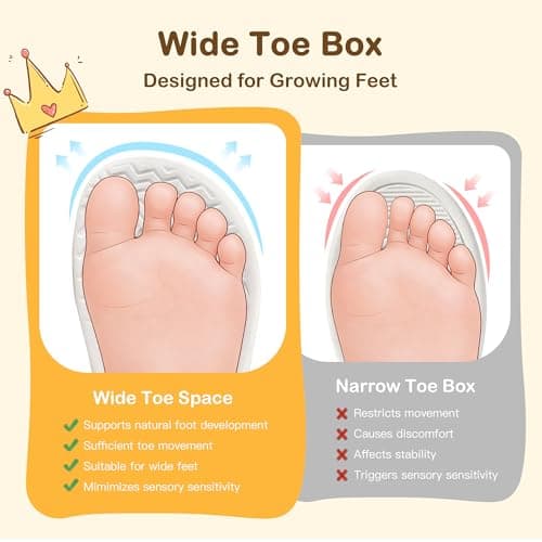 Stelle Toddler Wide Toe Box Barefoot Shoes Kids Sneakers for Boys Girls Zero Drop Minimalist Breathable Lightweight Non Slip Walking Running Shoes view 3
