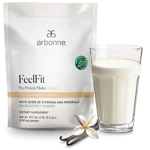 Arbonne Feelfit Pea Protein Shake - Daily Supplement Powder, Vegan Protein for Support of Overall Health, Energy and Well-Being, Vanilla