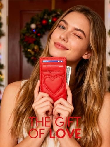 AUNER LEATHER Cute Heart Wallet, Gifts for Teen Girls, Birthday Graduation Gift for 11 12 13 14 15 16 17 18 Year Old Girls, Teen Girl Gifts Trendy Stuff (Dark Red) view 2