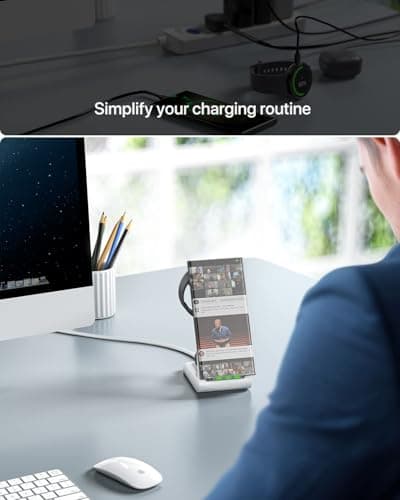 Intoval Wireless Charger,Wireless Charging Station for Samsung Galaxy Phone/Watch/Buds,fit for Galaxy S25/S24/S23/S22,Note20/10/Z Fold/FLI,Watch 8/7/6/5/4/Active 2/1, Buds3/2/Pro/Live(S3,White) view 2