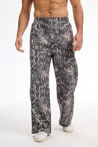 MSBESYOR Mens Baggy Camo Graphic Print Sweatpants Workout Athletic Joggers Pants for Men Wide Leg Hunting Sweat Pant view 2