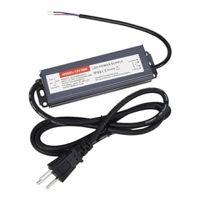 Hanbaak LED Driver 60 Watts, IP67 Waterproof Power Supply, Low Voltage Electronic Transformer, 110V-250V AC to 12V DC, 12V Constant Voltage LED Power Supply for LED Light Strip