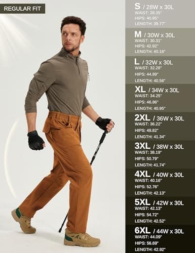 MOURCE Tactical Pants for Men Quick Dry Ripstop Cargo Pants Water Resistant Breathable Outdoor Pants with 9 Pockets view 6