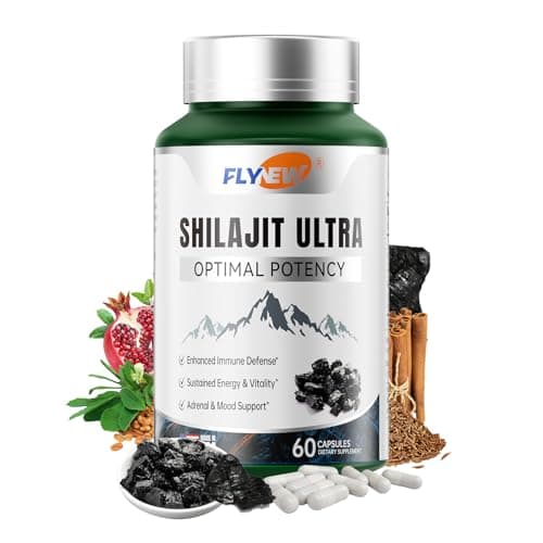 Flynew Shilajit for Men Women, Shilajit with Naturally Fulvic Acid & L-Arginine, Himalayan Shilajits for Extra Power, Stamina & Immune Support, Non-GMO, Made in USA, 60 Capsules, 1,300mg Per Serving — image 1