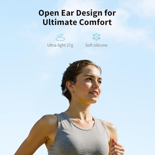 Haowolf Bone Conduction Headphones, 2026 Bluetooth 5.4 Open Ear Headphones with Mic, IPX8 Waterproof Swimming Headphones with 10H Playtime, 27g Lightweight Design Wireless Earbuds for Sports view 2