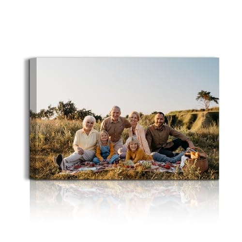 Personalized Photo Canvas Wall Art, Custom Canvas Prints with Your Photos,Ready to Hang, Ideal Housewarming Wedding Birthday Gift for Family Friends (HORIZONTAL PHOTO, 18" L x 12" W) — image 1