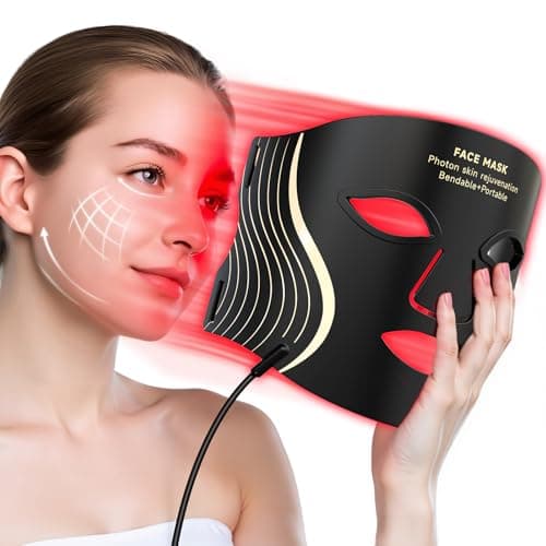 Red Light Therapy Mask for Face, 7 Colors LED Face Mask Light Therapy with Rechargeable Remote, Portable Anti-Aging & Skin Rejuvenation Device for Home Use or Travel, Ideal Gift for Women — image 1