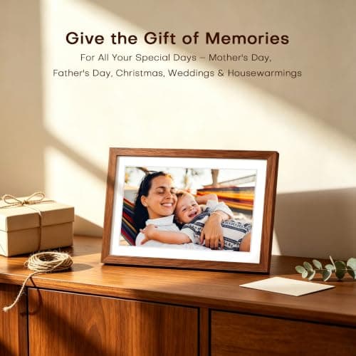 Frameo 10.1'' Digital Picture Frame WiFi, Electronic Photo Frame 32GB | 1280*800 HD Touch Screen Photo Digital Frame for Wall, Share Photo Video, Gifts for Mom, Anniversary House Warming Gifts view 4