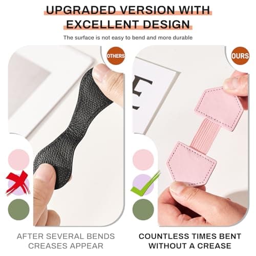 2Pcs Magnetic Leather Bookmarks with Gift Box Triangle-Shaped Magnetic Pen Holder Book Marks Clip Gift for Book Lover Readers Cute Bookmark for Women, Pink view 4