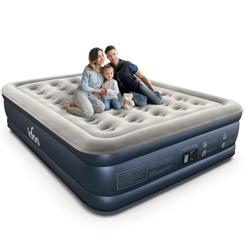 iDOO Queen Air Mattress with Built in Pump, 18 Raised Comfort Inflatable Blow up Mattress, Upgraded Support Structure Portable Air Bed for Camping, Guests and Home, Colchon Inflable, 650lbs Max view 1