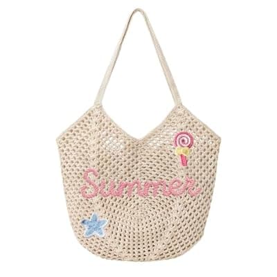 NYLGOXITK Custom Name Hollow-Weave Crochet Tote Bag Personalized Lightweight Woven Beach Bag for Women, Perfect for Bachelorette Party, Vacation & Everyday Outings