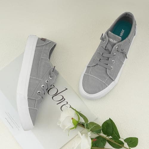 Womens Slip On Sneakers Low Tops Canvas Shoes for Women Casual Tennis Shoes Play Sneakers Fashion Shoes view 4