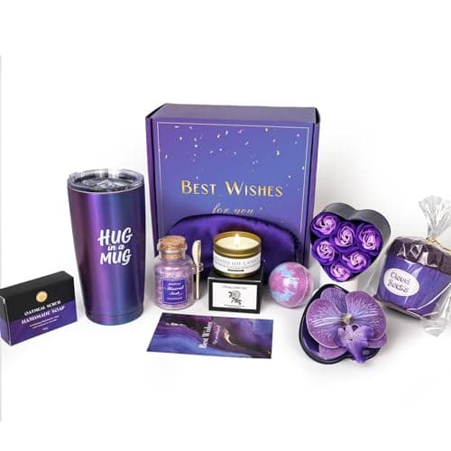 Gift Baskets for Women Birthday Gifts for Women Get Well Soon Gifts, Self Care,Care Package,Mother‘s Day Gift Set,Spa Gifts Ideas,for women,Best Friend,sister,Mom,Purple,Lavender