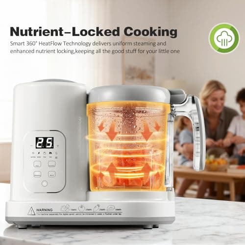 Baby Food Maker Pro Steamer Blender: 4 in 1 Auto Steam Blend and Puree Maker with Self-Clean for Healthy Baby and Toddler Meal Prep - BPA-Free view 5