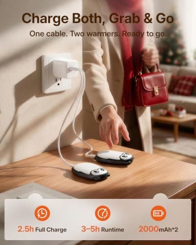 Panda Hand Warmers Rechargeable 2 Pack, Electric Hand Warmers view 4