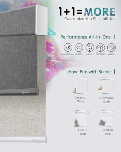 Yoolax Smart Dual Roller Shades, Motorized Blinds with Remote Smart Blinds Compatible with Alexa, Automatic Dual Shades for Windows Bedroom Living Room (Customize) view 2