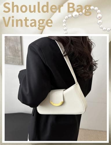 Gleease Cute Small Purse for Women Vintage Shoulder Bag Hobo Leather Handbag with Zipper view 3