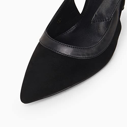 Coutgo Women's Pointed Toe High Heels Slingback Bowknot Formal Pumps Dress Shoes view 5