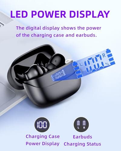 AIMUZIKEER Wireless Earbuds A8 PRO Bluetooth Earbud & in-Ear Headphones Deep Bass Clear Call, IPX7 Waterproof Ear Buds Wireless Earphones, 36Hrs Playtime Compatible with Samsung TV Phone Android view 5