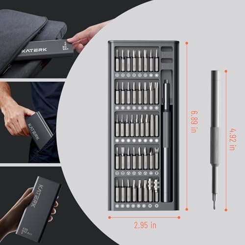 KATERK 42-in-1 Mini Screwdriver Set - Precision Small Magnetic Screwdriver Set Repair Tool Kit for Phone, Computer, Watch, Laptop, Macbook, Ring Doorbell, Eyeglass, Electronic, Screw Driver view 2