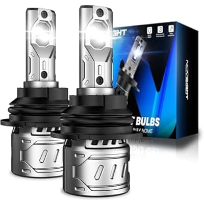 NOVSIGHT 9007 Fog Light Bulbs - Super Bright 9007/HB5 Fog Bulbs Dual Beam With Cooling Fan, 3-Min Fast Installation, Plug and Play, 6500K White, Pack of 2