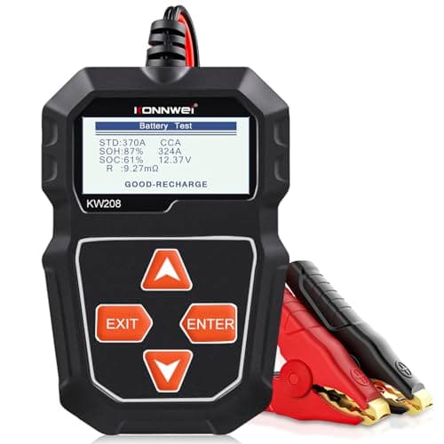 KONNWEI KW208 12V Car Battery Tester, Battery Load Tester Automotive 12V Alternator Starter Tester Digital Auto Battery Analyzer Charging Cranking System Tester for Car Truck Marine Motorcycle Boat — image 1