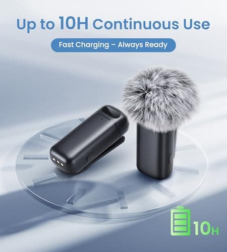 Sunnymark Mini Wireless Lavalier Microphone for iPhone/Android/Laptop, Plug & Play mini Mic with USB C Receiver and Lightning Adapter, Noise Reduction Clip on Wireless Microphone for TikTok, YouTube view 6