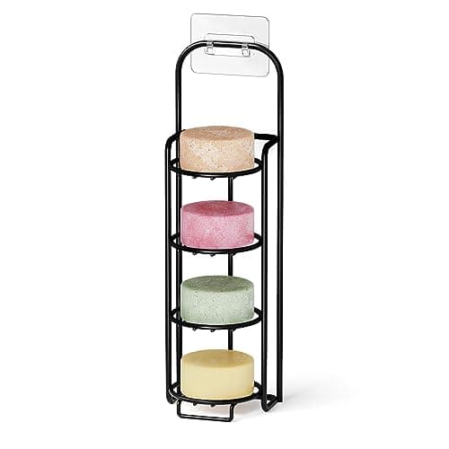 SpaceAid 4 Tier Shampoo Bar Holder for Shower, Self Draining Soap Bar Holders Caddy for Bathroom Wall and Kitchen Sink, Shampoo Bar Dish Rack, Stainless Steel Bar Soap Holder (Black) — image 1