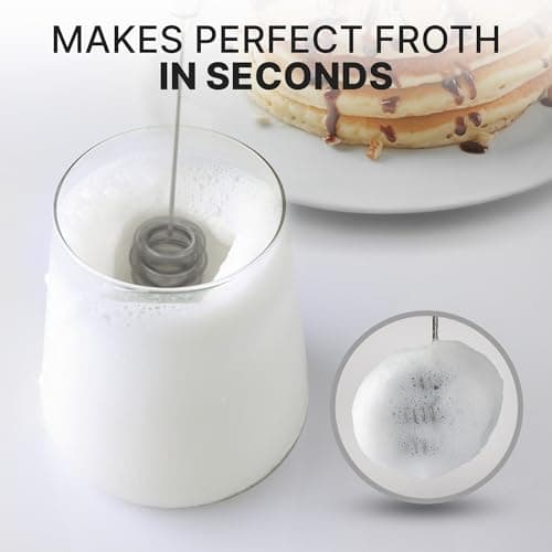 Zulay Kitchen Patented Tornado Triple Whisk Milk Frother with 4 Duracell Batteries – Handheld Foam Maker for Coffee, Lattes, Matcha & Hot Chocolate – Rich, Creamy Froth in Seconds - Rose Gold view 3