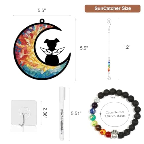 GDuolaPaws Personalized Dog Memorial Suncatcher, Pet Remembrance Gift for Loss of Dog, Dog Bereavement Gift, Rainbow Bridge Sympathy Gift with Name Date for Pet Lovers (Rainbow Glow) view 6