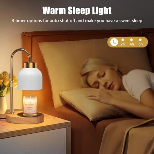 seenlast Candle Warmer Lamp with Dimmer Adjustable Height,Mothers Day Gifts,2/4/8H Timer,Vintage Home Decor for Scented Jar view 4