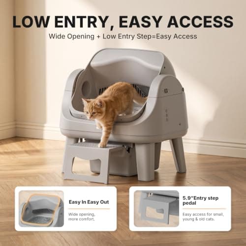 Automatic Litter Box, Self Cleaning Cat Litter Box, Beginner-Friendly Design, 8L Waste Bin, Smart Safety Sensors, Easy Maintenance for Everyday Cat Care view 2