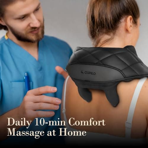 CuPiLo Cordless Neck and Shoulder Neck Massager with Heat, 5-Zone Heat | 4D Kneading Shoulder Massager for Pain Relief Deep Tissue, Electric Shiatsu Massage, Wearable & Rechargeable, Office, Home view 5