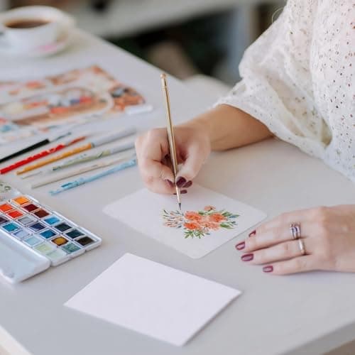 25 Sets Watercolor Paper, 4x6 Inch Watercolor Cards with Envelopes, 140lb/300gsm Water Color Paper, Art Supplies for Adults Kids, Cold Press Textured Cotton Sheets, Artist Painting Drawing Postcards view 2