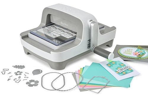 Sizzix Big Shot Machine with Starter Kit, 6" Die-Cutting and Embossing Machine with Cutting Dies, Embossing Folder and Cardstock