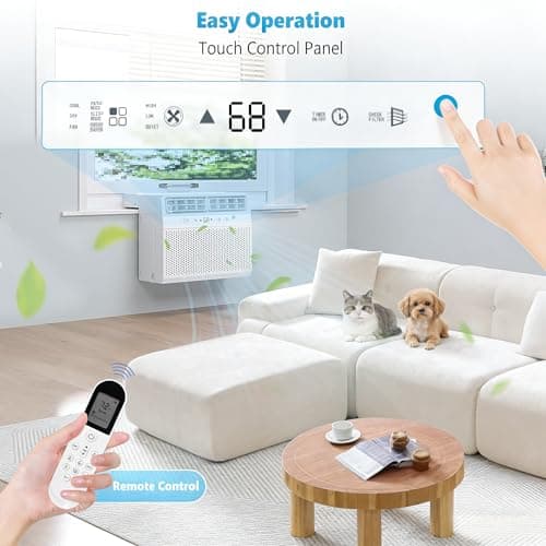 COWSAR 12,000 BTU Window Air Conditioner, Saddle Mount AC Unit Cools Up to 500 Sq.Ft, 3-in-1 with Cool/Dehumidifier/Fan, 24H Timer, Quiet Operation, Energy Saving, Easy Install, White view 6