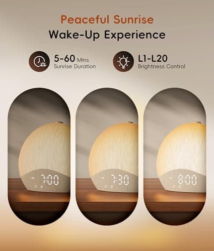 ecozy Sunrise Alarm Clock, White Noise Machine, Sound Machine for Bedroom | Wake Up Light with BT Speaker, 26 Sleep Sounds, 17 Night Lights, Dimmable Digital Clock for Adults, Kids view 2