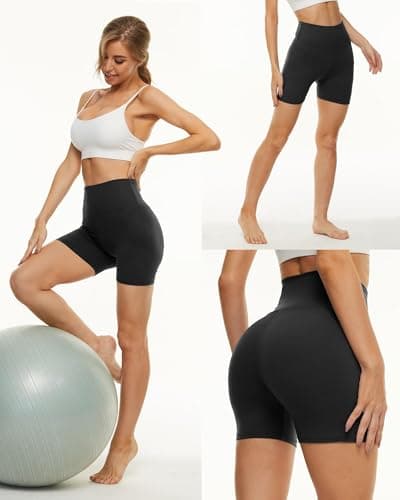 NexiEpoch 2 Pack Biker Shorts for Women - 3"/5"/8" Booty Volleyball High Waisted Black Spandex Shorts for Yoga Dance Workout view 3