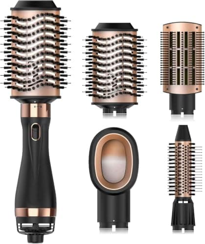 Nicebay Hair Dryer Brush One-Step Hot Air Brush Reduces Damage | Multi-Styler Blowout Brush with Oval & Paddle Brush Attachments, Frizz Control Smooth Volumizer — image 1