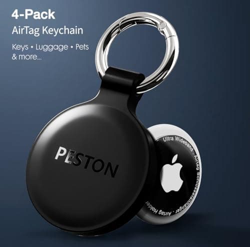 [4-Pack] Case for Apple AirTag Holder Keychain – IP67 Waterproof, Anti-Lost, Scratch-Resistant Case for Air Tag – for Keys, Pets, Luggage view 6