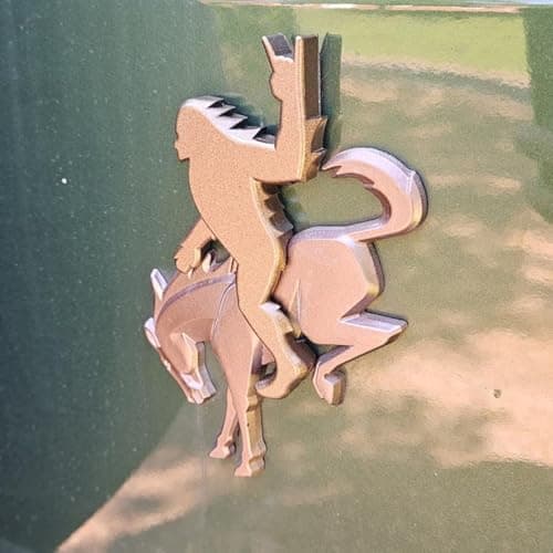 Add-A-Sasquatch Emblem for Bronco – 3" x 4" Overlay Decal – Easy Install, Industrial Strength 3M Tape – Fun Off-Road Accessory （NO Pony Emblem ）(Flat Bronze Metallic) view 2