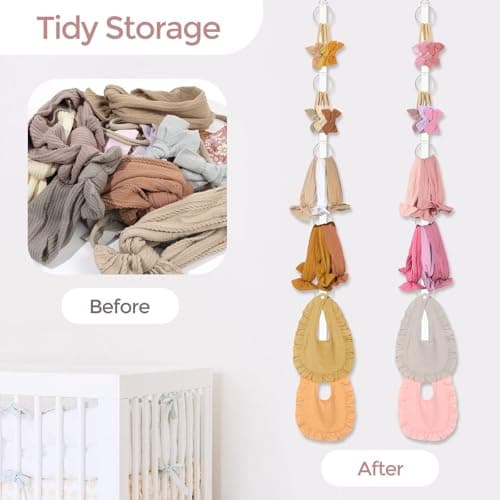 POVETIRE 3PCS Baby Headband Holder Hairbands Organizer, Hanging Bow Organizer for Girls, Hair Accessories Organizer Display Wall for Newborn Infant Toddler Kids Nursery Room Decor view 5