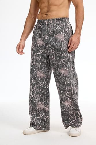 MSBESYOR Mens Baggy Camo Graphic Print Sweatpants Workout Athletic Joggers Pants for Men Wide Leg Hunting Sweat Pant view 3
