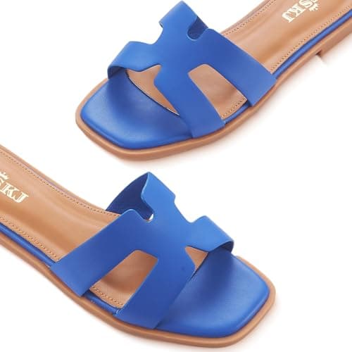 YTSKJ Sandals for Women 2026 Dressy Slides Flat Open Toe Comfortable Soft Leather Slip On Ladies Casual Wide Width Cute Trendy Shoes Summer Beach view 2