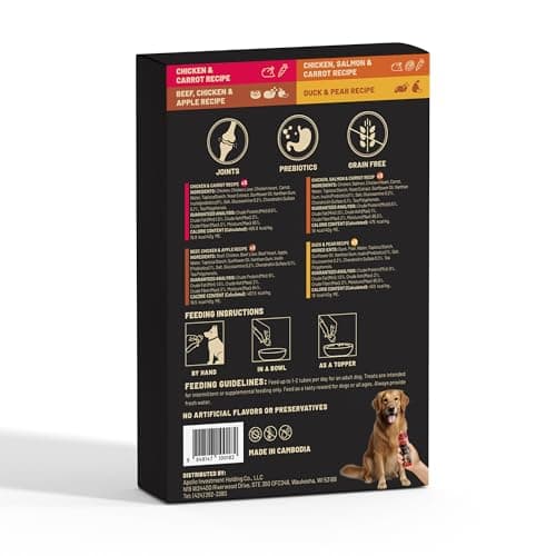 PETPHABET Lickable Squeeze Treats for Dogs, Creamy Puree Dog Food Meal Topper, Puppy Pouch Treats for Training and Enrichment, Healthy High Protein Variety Pack (11.2 oz / 8 Pack) view 7