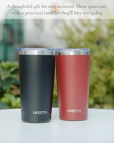 UIRZOTN Travel Coffee Tumbler 20oz, Leakproof Travel Coffee Mug with Dual Lids and Straw, Stainless Steel Double Wall Vacuum Insulated Tumbler for Hot/Iced Drinks (Sage Green, Textured Matte) view 6