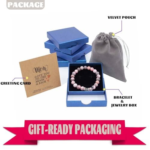 Oeyliz Mothers Day Gifts for Mom Women Mama Bracelet Best Mama Personalized Unique Presents Mother's Day Birthday Christmas Natural Stone Bracelet view 6