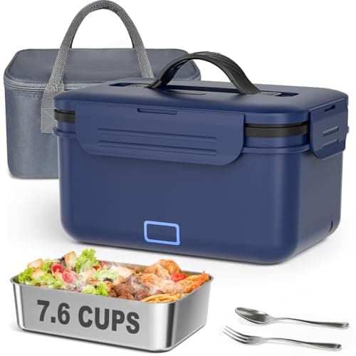 Vingud Cordless Electric Lunch Box for Adults, 1.8L Rechargeable Heated Lunch Box Food Warmer, Portable Self Heating for Mens/Office/Car, Lonchera Eléctrica Portátil Battery Powered Valentine's Gift — image 1