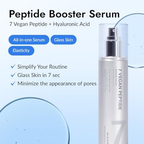 MIZON 7 Vegan Peptide Booster Serum Korean Anti-Aging Face Serum with Niacinamide & Hyaluronic Acid Hydrating Firming & Smoothing Skincare for Fine Lines & Skin Repair – 5.07 fl oz view 4